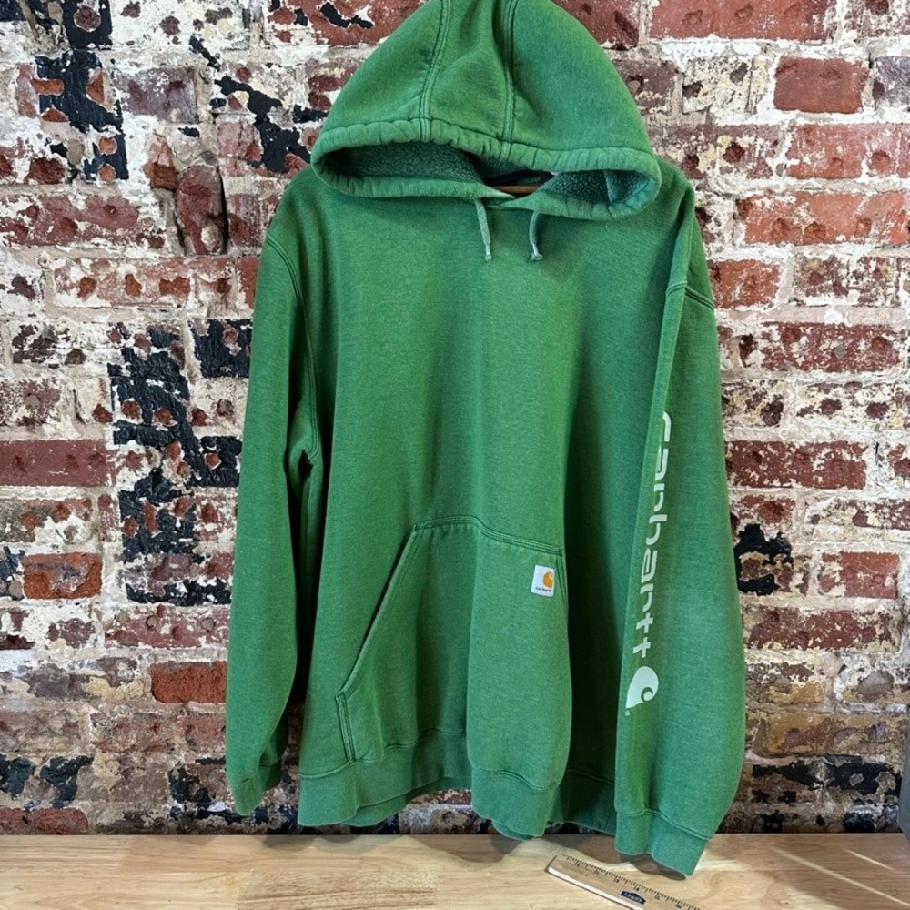 Carhartt K288 Midweight Hoodie Loose Fit Workwear Green Mens 2XL XXL